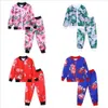 Baby Kids Clothes Girl Floral Flower Cloting Sets Rose Printed Suits Long Sleeve Zipper Coat Pants Casual Hoodie Pants Trousers Outfits 5184