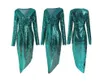 Dames Sequin V-hals Shinny Spleet Jurk Casual Korte Mouw Elegante Boho Fashion Bodycon Avond Dames Midi Jurken