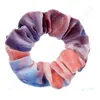 Coréia Velvet Hair Scrunchie Elastic Personaliza Ribbon Hair Bands Gradiente Cor Meninas Meninas Acessórias de Cabelo de Cabela de Cabela
