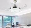Le ventilateur de lustre de plafond en acrylique allume les ventilateurs de lustre de plafond de restaurant européen LED les fans de lustre minimalistes modernes de 42 pouces MYY