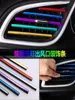 10 ADET Araba İç Kalıplama Trim Şerit Renkli Styling Kaplama Hava Çıkışı Oto Havalar Saç Kremi Dekorasyon Sticker Arabalar Aksesuarları DIY