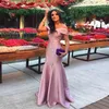 V Neck Off The Shoulder Mermaid Prom Dresses Long Satin Gowns Simple Plain Robe De Soiree Party Dress Evening Gown