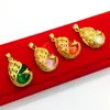 Schöner Damen-Halsband mit Pfauen-Anhänger, 18 Karat Gelbgold gefüllt, modische Hochzeit, Damen-Anhänger-Halskette, Schmuck