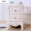 Sovrumsmöbler European Solid Wood Bedside Cabinet Mini Mottagning Skåp Enkel vit skåp