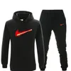 Nya Mäns Sport Pullover Suit Bomull Mäns Sweatshirt Varm Hoodie Två Piece Set + Byxor Sweatshirt Vår Vinter Fritidsdräkt