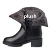 100% Naturalne Pełne Prawdziwe Skórzane Buty Zimowe Ciepłe Komfort Pluszowe I Futro One Wełniane Buty śniegu Moda Eleganckie Winter Women Boots Plus Size