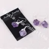 10Pairs Silver Plated Raw Amethyst Drop Earrings Handmade Crystal Jewelry Rough Gemstone Natural Amethyst Point Earrings February Birthstone