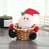 Armazenamento de doces do Natal Cesta Decoração Papai Noel boneco de neve dos cervos Cesta de armazenamento Decorações de Natal presente para a casa