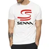 Ayrton Senna تي شيرت الرجال المتناثرة الشارع الشهير قصيرة الأكمام مضحك طباعة الرجال تي شيرت الصيف قمم القطن camisetas hombre