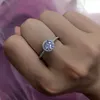 2020 anillo femenino caliente anillo de compromiso de diamante redondo blanco grande lindo 925 joyería de plata anillos de boda Vintage para mujeres