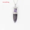 Bullet Wish Bottle Crystal Quartz Amethyst Pendants Pendulum Natural Stone Reiki Charms Fashion Jewelry For Women Men