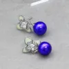 Dame à la mode boucles d'oreilles en argent 925 avec perle d'eau douce cadeau de perle de charme DIY (29 sortes de couleurs de perles disponibles)