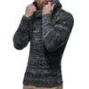 Hommes pull automne hiver pull tricoté Cardigan gris marine manteau pull à capuche veste Outwear taille S-3XL