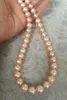 Naturlig Round 12-13mm South Sea Rose Gold Pearl Necklace 18 "14k guld