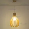 Creative Onion Bamboo Pendant Light Cage Wood Hanging Lamp Hotel Restaurant Sitting Room Bedroom Handmade Suspension Lighting