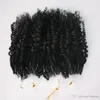 Fedex DHL-freies CER bescheinigten Jerry Curly Mikroring-Haar-Verlängerungen 400s / lot Versaute Curly Schleifen-Haar-natürliche Farbe Schleifen-Haar