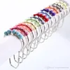 10 kleuren gepolijst douchegordijn ringen haken met 5 roller bal voor badkamer ramen gordijn accessoires Home gordijnrek bh2267 CY