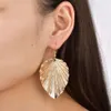 Gros-argent feuille boucles d'oreilles pour les femmes simples feuilles lustre chères gouttes fille bohème plage vacances style bijoux livraison gratuite