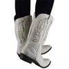 Top.Damet Stivali Western Donna Autunno Inverno Slip On Stivali Tinta Unita Punta a punta Cowboy Cowgirl Moto per Donna