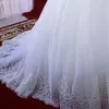 2020 árabe mangas largas cuello alto musulmanes vestidos de boda vestido de bola de encaje de tul barrido tren de lujo vestidos de novia tamaño personalizado