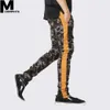 2019 streetwear laterais listras camuflagem homens calças zíper corredores calças homens hipping calça calça pantalon hombre calças