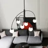 Nordic Atmosfera Art Magic Bean Luster Led Lighting Chandelier Pós-moderno Ouro Preto Home Decor Salon Sala Quarto Salão