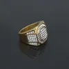 Nowy Przyjazd Ze Stali Nierdzewnej Pure Gold Color Iced Out Hip Hop Ring Męskie Pierścionki Bling Bling Jewelry Anel