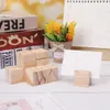 Natural Wood Notes Clips Photo Holder Clamps Stand Desk tabellnummer Holder Decor Party Wedding Supplies YQ01277