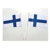 Bandera de mano de Finlandia de 14x21cm, poliéster impreso Digital barato, uso en interiores y exteriores para todos los países, envío directo