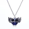 Colliers pendentif chaîne collier hibou volant bleu magnifiquement cristal strass perle mode pendentif collier