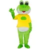 Professionele Custom Big Eyes Frog Mascotte Kostuum Cartoon Gele T-shirt Kikker Karakter Kleren Halloween Festival Party Fancy Dress