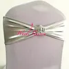 Düğün için Taç Toka Bronzlaştırıcı Ziyafet Stretch Sandalye Bow ile Bağlantılı 100pcs Parlak Metalik Altın Spandex Likra Sandalye Kanat Bantlar