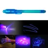 2 in 1 Luminous Light Invisible Ink Pen UV Check Money Drawing Magic Pens Big Head Luminous Light Magic Pen PNLO