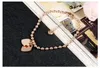 Fashion luxury designer rose gold titanium steel cute lovely heart charms bracelet for woman girls 20cm