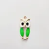 Multi Enamel Sowa Charms Do Biżuterii Dokonywanie Metal Złoty Owl Wisiorek Dla Naszyjnik Bransoletki Kolczyki Kobiety DIY Moda Handcraft 19 * 30mm