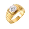 HIP Hop Bling Iced Out Cubic Zirconia Ring IP Gold Filled Titanium Anelli in acciaio inossidabile per uomo Donna Hiphop Rapper Jewelry