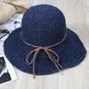 20SS Collapsible Straw Caps Holiday Beach Hat Womens Wide Brim Hats High Quality Sun Hat Tide Fisherman Hats 3 Colors3365784