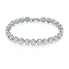 Fashion Brands Designer Round Cut CZ Stone Bracelet for Women Classical Tennis Bracelet & Bangle Jewelery Gift