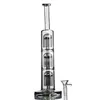 Shishas Grey Triple Arm Tree Glasbongs mit gebogenem Hals, dicke Basis, Dab Rig, 14 mm Joint Bowl Bong