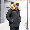 Heren down parkas grote grote mannen camouflage jas jassen 2022 winter casual capuchon jassen heren winddicht warm bont kraag parka los