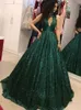 robe de bal pailleté vert