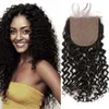 GREATREMY Silk Base Closure Brazilian Virgin Hair Deep Curly Wave Part Top Lace Closure Bleached Bleached Color Natural SHI3040544