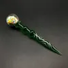 Beracky 5Inches Glass Magic Wand Dabber avec 25mm OD Ball Heady Glass Bamboo Dabber Tool Carving Dab Tool for E Nails Dab Nail