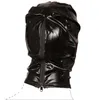 Nero BDSM Maschere per la testa del sesso cappuccio maschera schiavo sm player occhi aperti uomini prodotti per adulti per coppie lingerie gioco di ruolo Flirtare giocattoli del sesso4767252