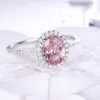 UMCHO 925 Sterling Silber Ring Oval klassische Pink Morganit Ringe für Frauen Engagement Edelstein Ehering Feine Schmuck Geschenk T190701 2393