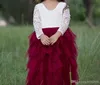 웨딩 파티 유럽과 미국의 아동 의류를위한 여름 공주 등이없는 중공 레이스 어린이 투투 꽃의 소녀 드레스