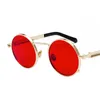 retro steampunk mode solglasögon för män och kvinnor runda punkglasögon unisex street gotiska solglasögon oculos de sol