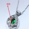 Капля воды 4шт комплект ювелирных изделий стерлингового серебра 925 зеленый циркон серьги кольцо ожерелье браслет для женщин коробка подарка Z119