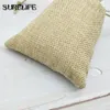 50PCS Lot Vintage Natural Burlap Jute Torby prezentowe torby cukierki Wedding Favor Torebka Opakowanie biżuterii worka 1320F