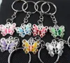 50pcs Vintage Silvers Crystal Butterfly Keychain Ring for Keys Car Bolsa Diy Bolsa Chain Bolsa Acessórios para Jóias de Presente N6357972655